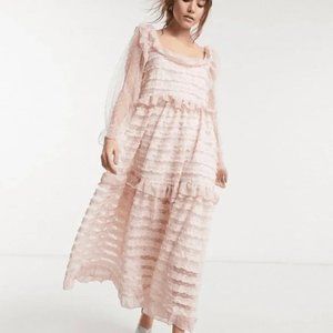 COPY - NWT Sister Jane Small Talk Ruffle Midi Dress in Rose Quartz